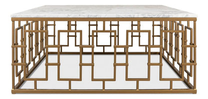 Tavolino da cocktail in marmo italiano con cancello in ottone
