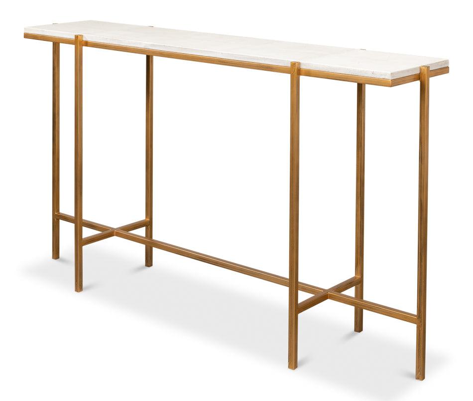 Tavolo consolle Luxe White Shagreen