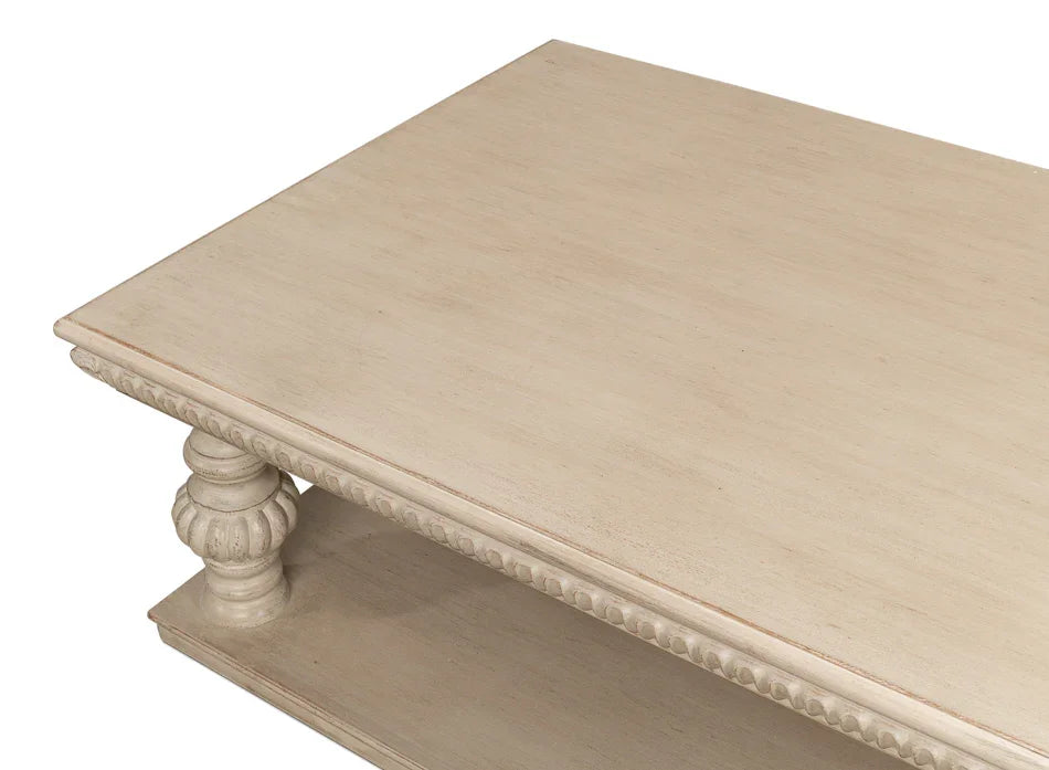 Tavolino da caffè intagliato color talpa