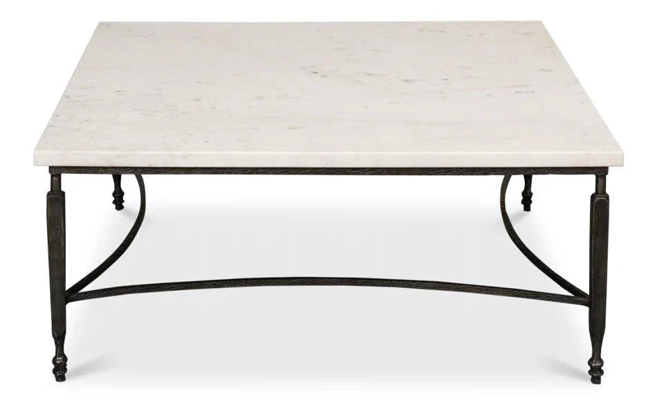 Tavolino da caffè con piano in marmo architettonico