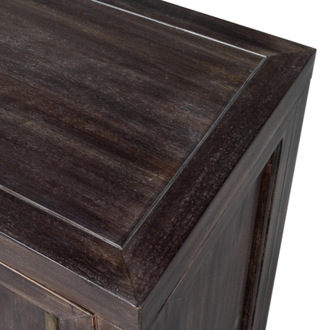 Mobiletto laterale in legno di acacia scuro