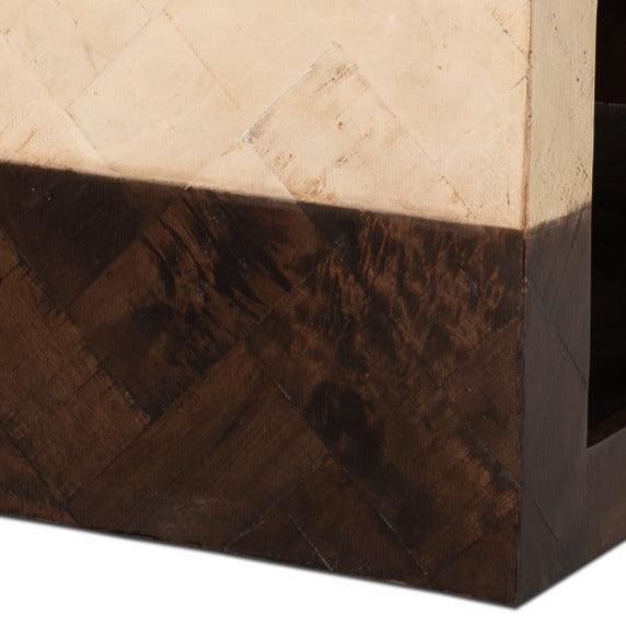 Tavolino da caffè moderno in legno bicolore