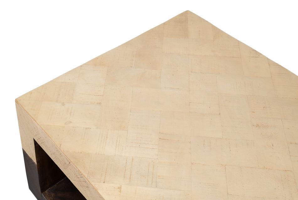 Tavolino da caffè moderno in legno bicolore