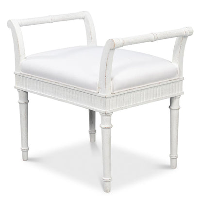 Panca bianca in stile shabby chic