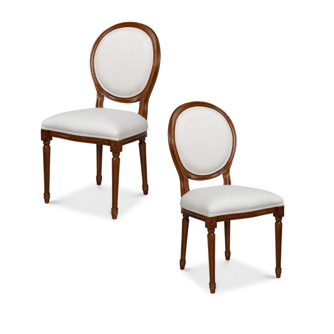 Sedia da pranzo in noce Old World - Set di 2