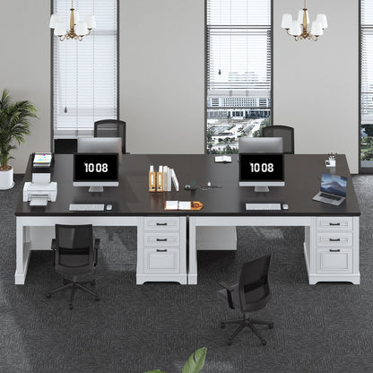 Scrivania direzionale Farmhouse Scrivania per ufficio domestico Cassetto per archivi Supporto per monitor Presa di corrente