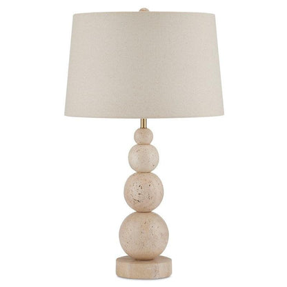 Lampada da tavolo con globi in travertino
