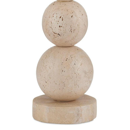 Lampada da tavolo con globi in travertino