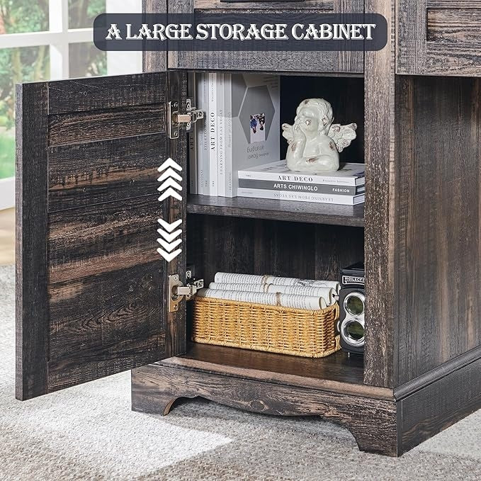 Scrivania direzionale a L da 60 pollici, scrivania angolare in legno, scrivania per computer