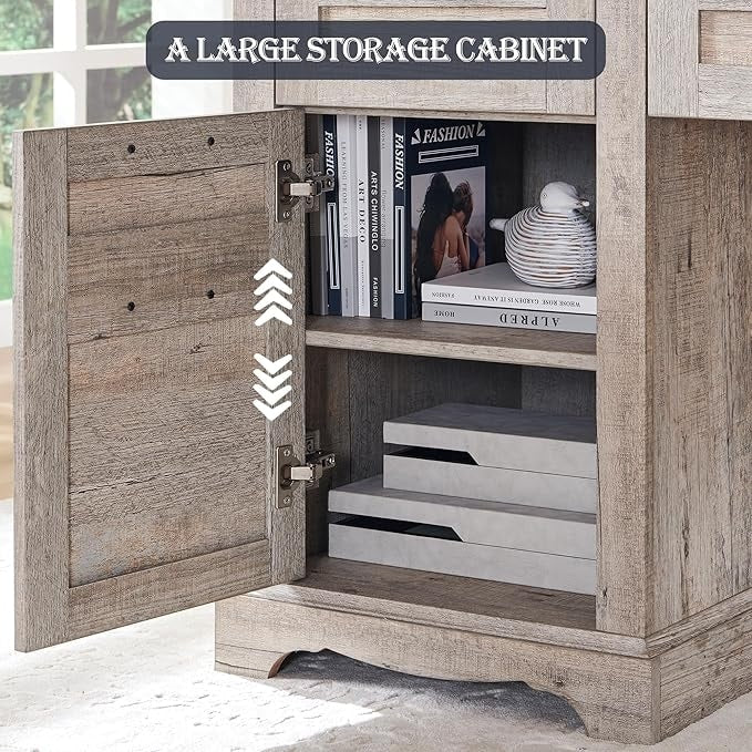 Scrivania direzionale a L da 60 pollici, scrivania angolare in legno, scrivania per computer