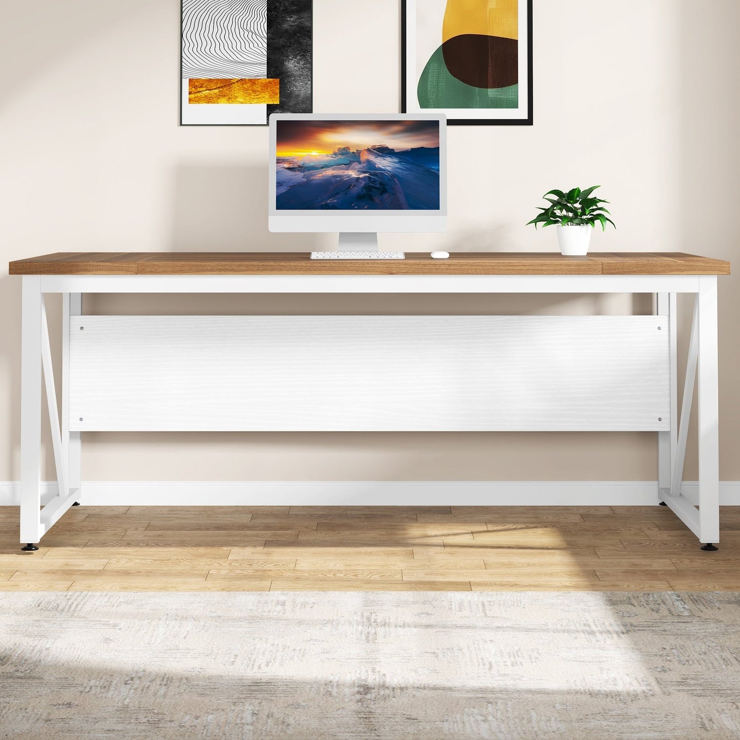 Scrivania per computer a L da 63 pollici con schedario laterale da 47 pollici, scrivania direzionale per ufficio domestico, set di scrivania