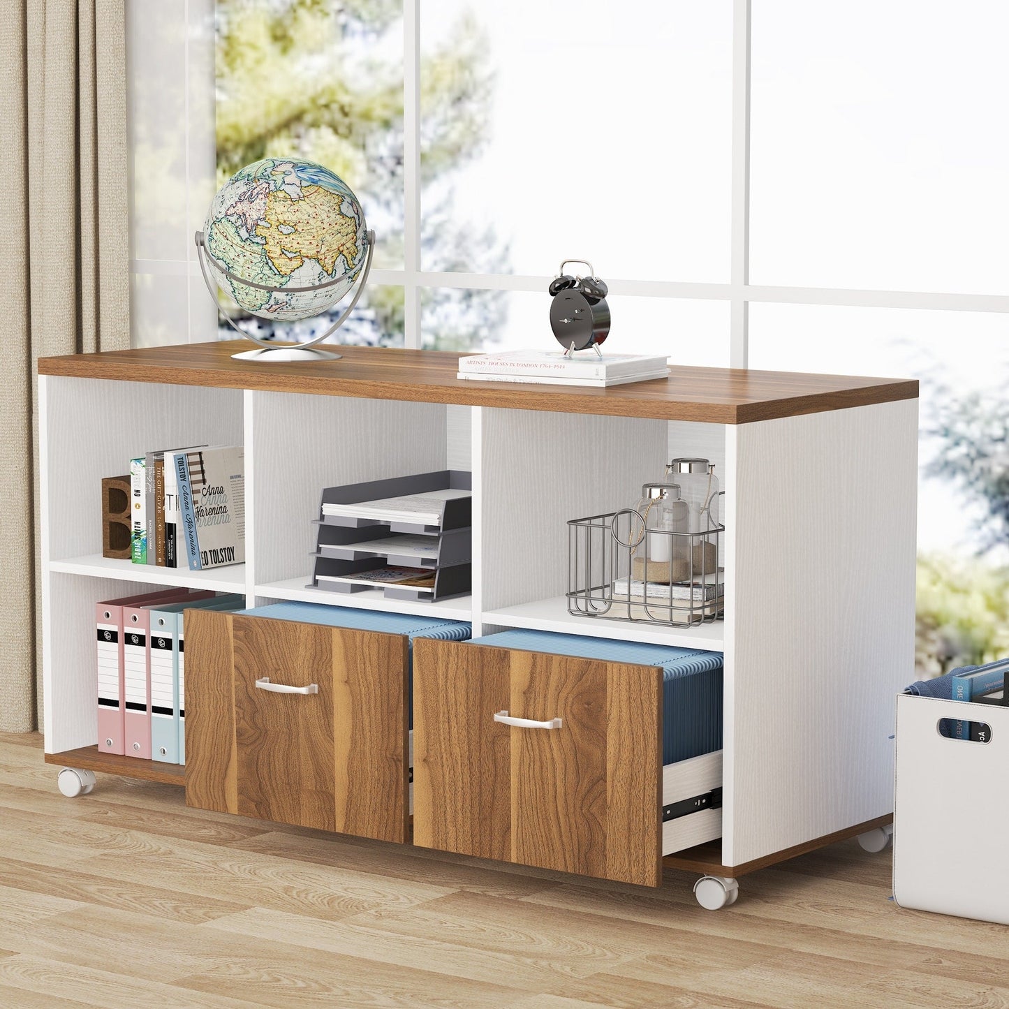 Scrivania per computer a L da 63 pollici con schedario laterale da 47 pollici, scrivania direzionale per ufficio domestico, set di scrivania