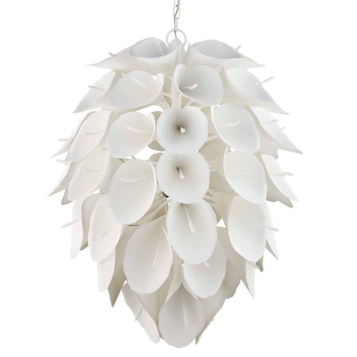 Lampadario Calla Lily a 9 luci in gesso bianco
