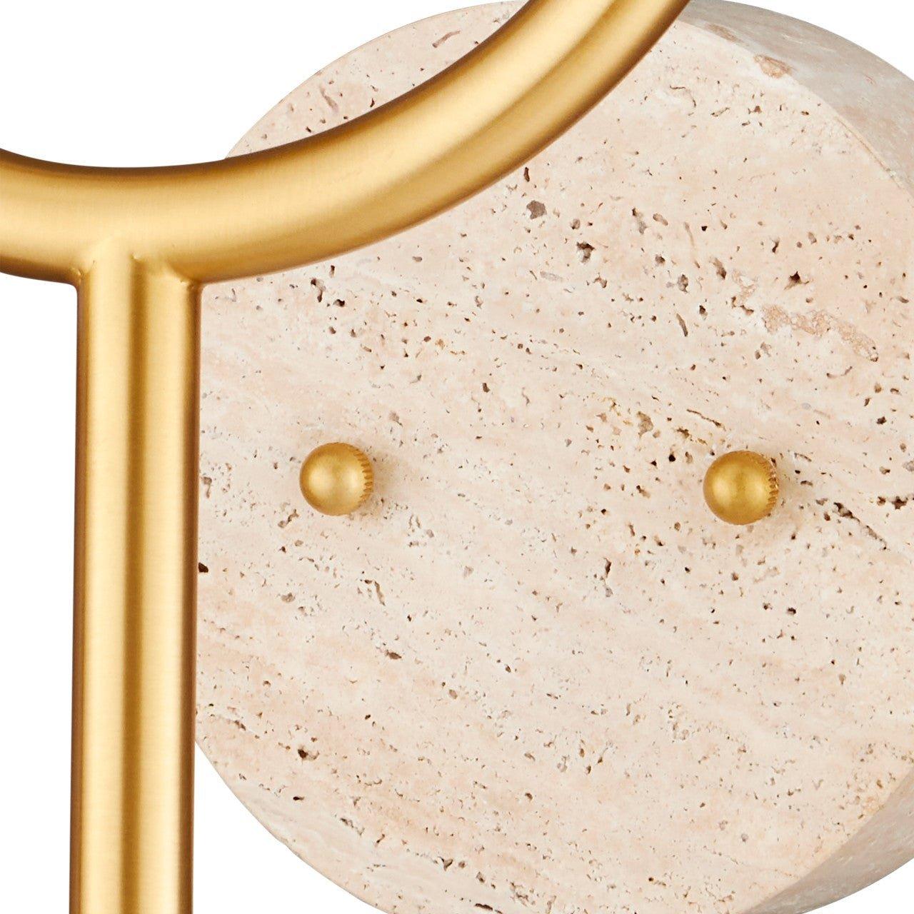 Applique da parete in ottone con triplo paralume in vetro satinato