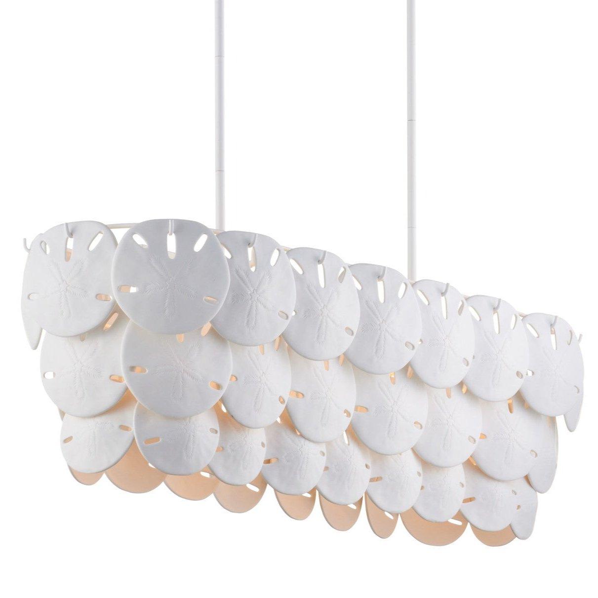 Lampadario ovale Sand Dollars a 5 luci