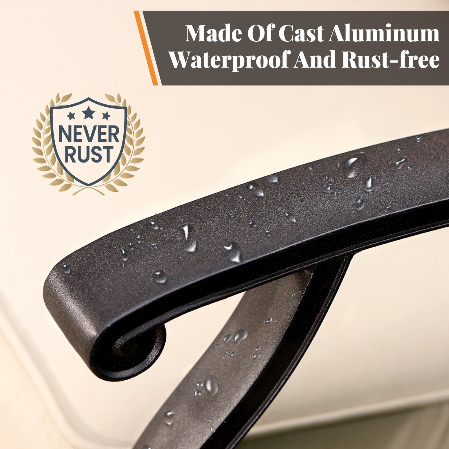 MAISON ARTS Sedie da pranzo in alluminio pressofuso/Set da pranzo per patio con tavolo da pranzo rotondo e 6 sedie da patio in alluminio pressofuso