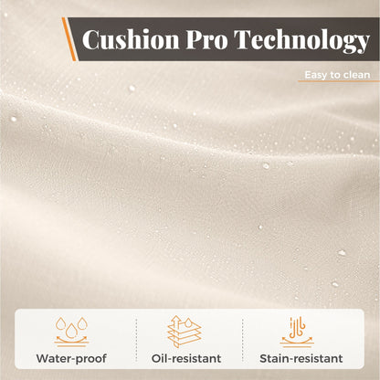 MAISON ARTS Sedie da pranzo in alluminio pressofuso/Set da pranzo per patio con tavolo da pranzo rotondo e 6 sedie da patio in alluminio pressofuso