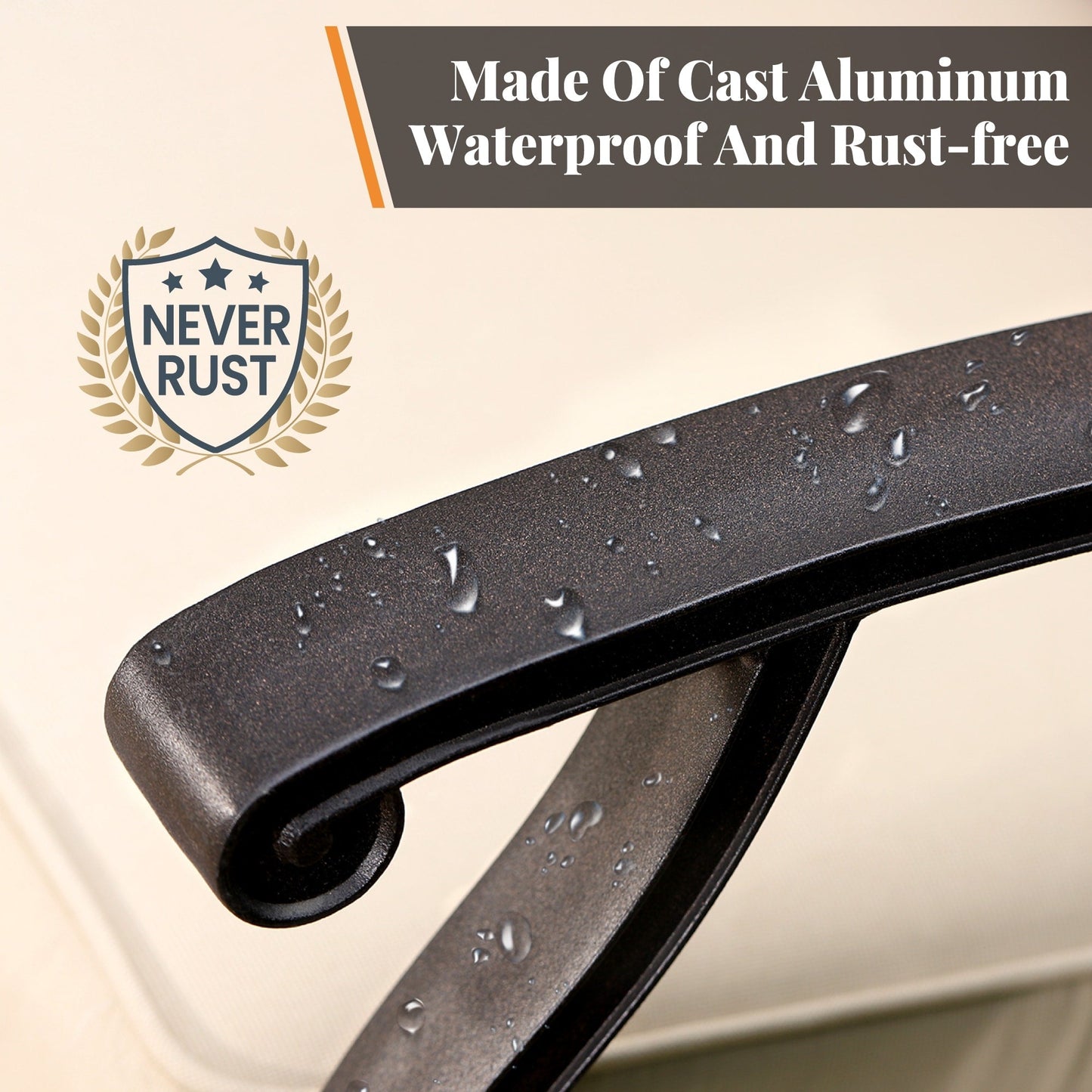 MAISON ARTS Sedie da pranzo in alluminio pressofuso/Set da pranzo per patio con tavolo da pranzo rotondo e 6 sedie da patio in alluminio pressofuso