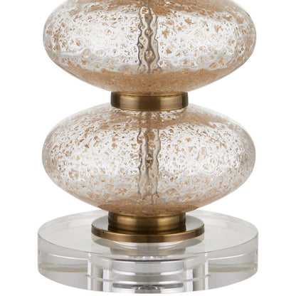Lampada da tavolo con globi di cristallo in vetro punteggiato