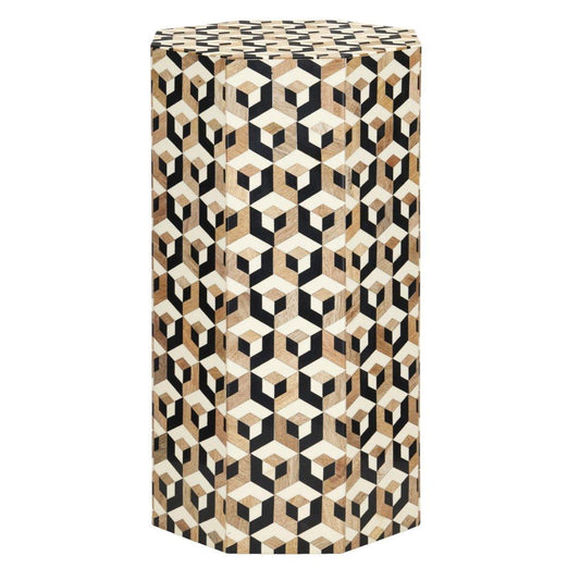 Tavolino decorativo ottagonale multicolore