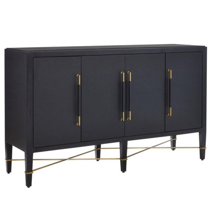 Credenza a 4 ante laccata nera