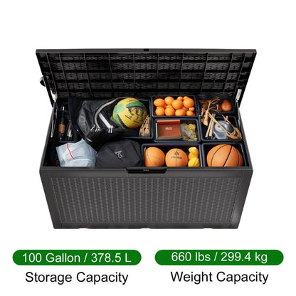 Contenitore per patio esterno in resina con serratura