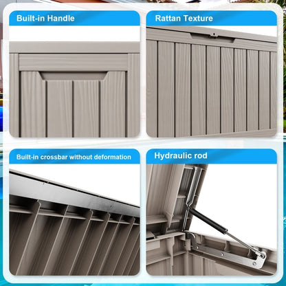 Contenitore per patio esterno in resina con serratura