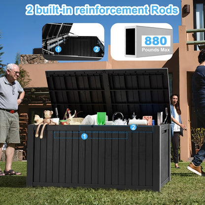 Contenitore per patio esterno in resina con serratura