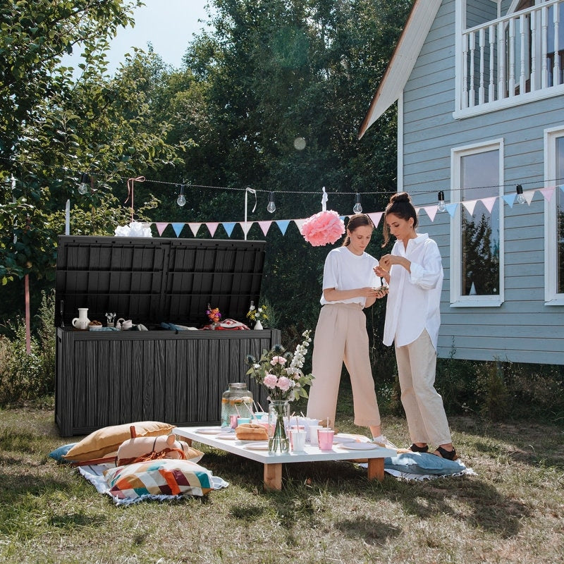 Contenitore per patio esterno in resina con serratura