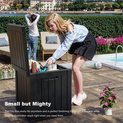 Contenitore per patio esterno in resina con serratura