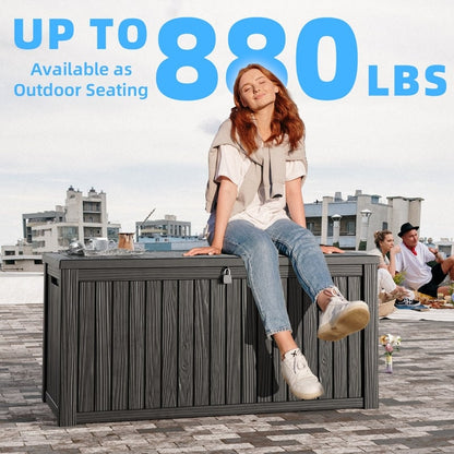 Contenitore per patio esterno in resina con serratura