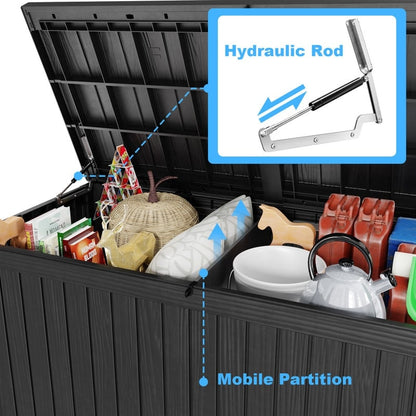 Contenitore per patio esterno in resina con serratura