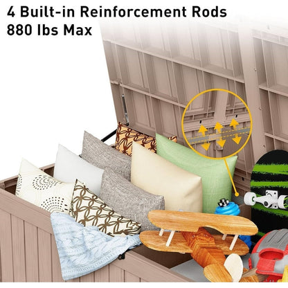 Contenitore per patio esterno in resina con serratura