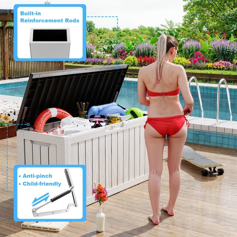 Contenitore per patio esterno in resina con serratura