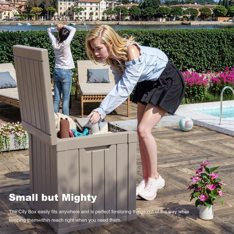 Contenitore per patio esterno in resina con serratura