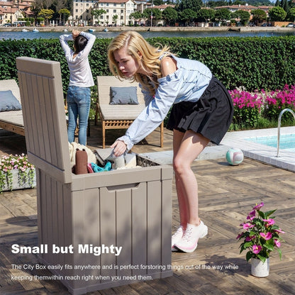 Contenitore per patio esterno in resina con serratura