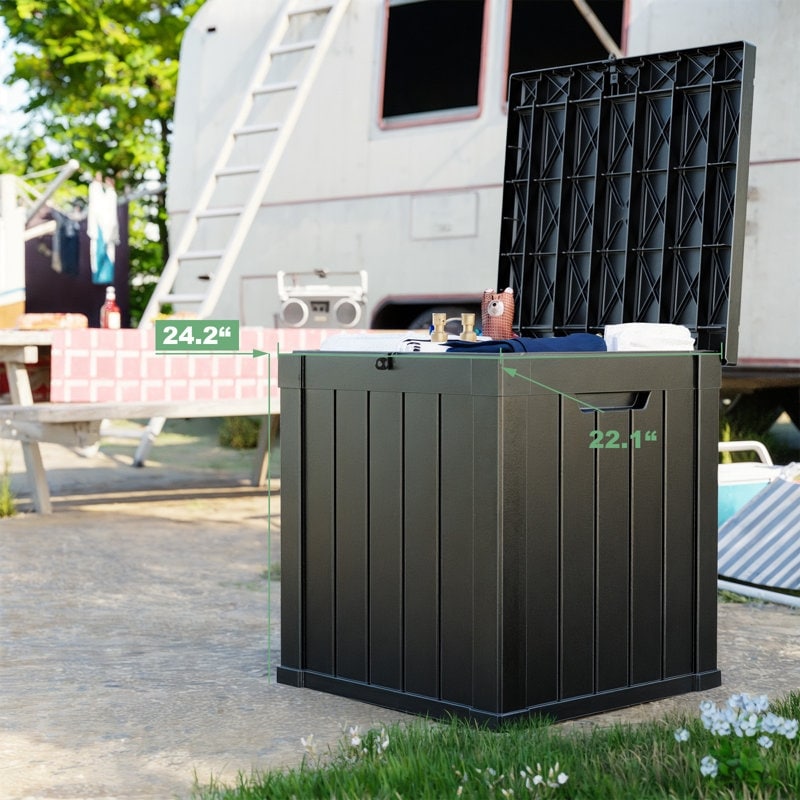 Contenitore per patio esterno in resina con serratura