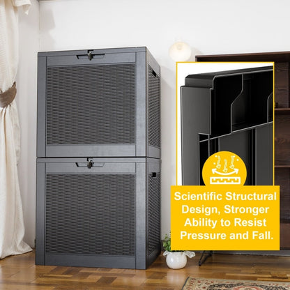 Contenitore per patio esterno in resina con serratura