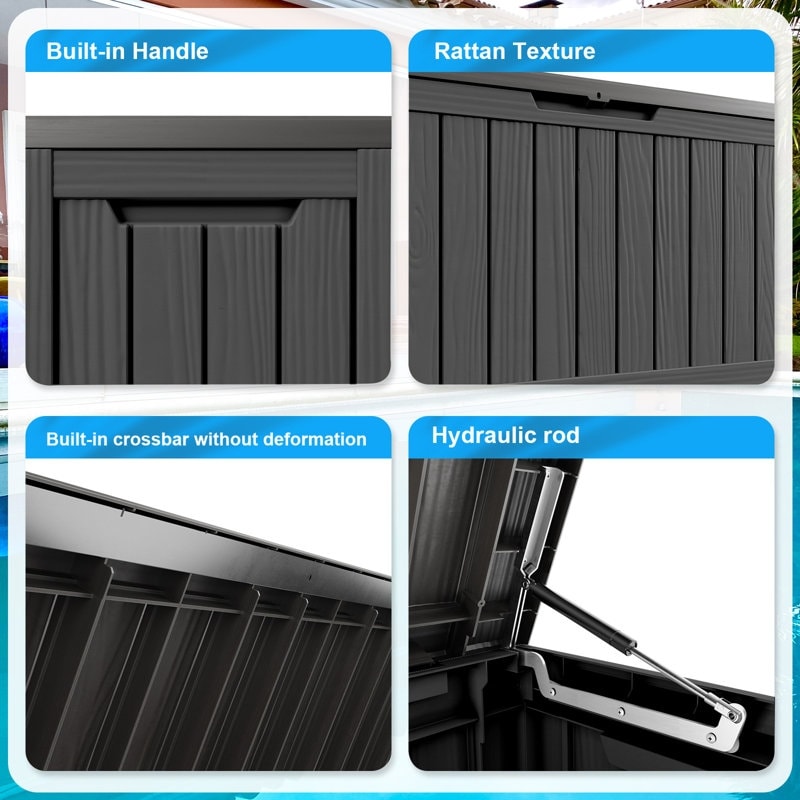 Contenitore per patio esterno in resina con serratura