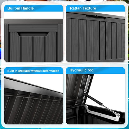 Contenitore per patio esterno in resina con serratura