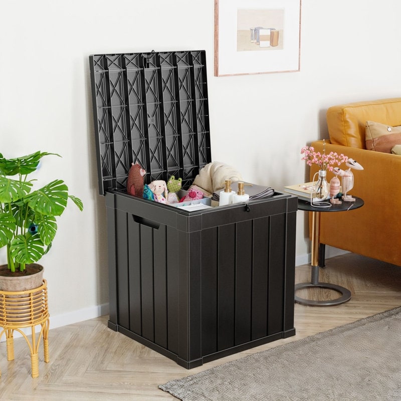 Contenitore per patio esterno in resina con serratura