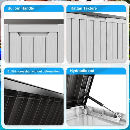 Contenitore per patio esterno in resina con serratura