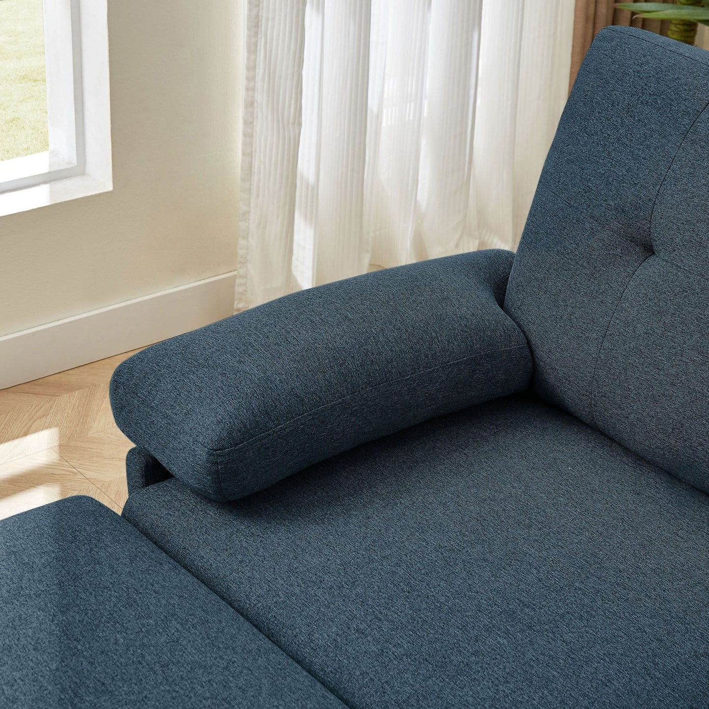 Divano componibile a L da 86,22 pollici con tasche portaoggetti laterali