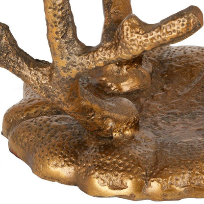 Tavolino decorativo in ottone color corallo