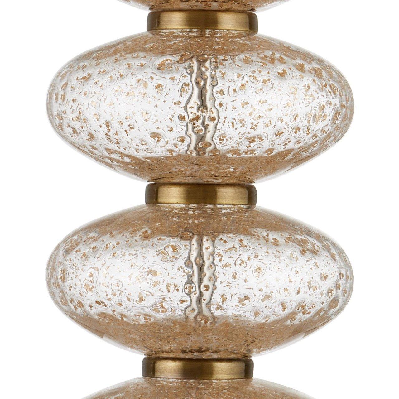 Lampada da tavolo con globi di cristallo in vetro punteggiato