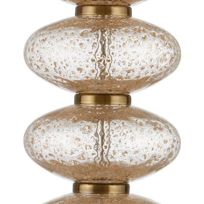 Lampada da tavolo con globi di cristallo in vetro punteggiato