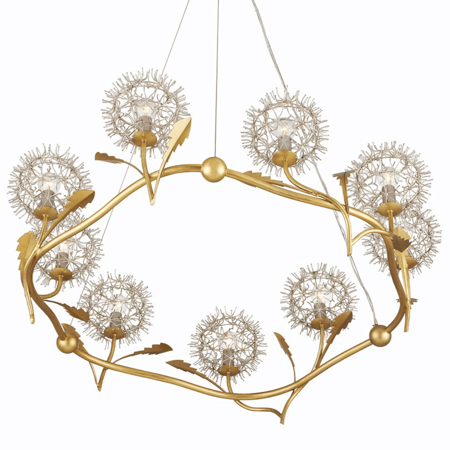 Lampadario Wish Flower in argento e oro