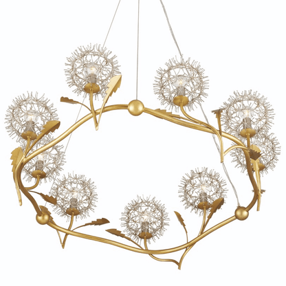 Lampadario Wish Flower in argento e oro