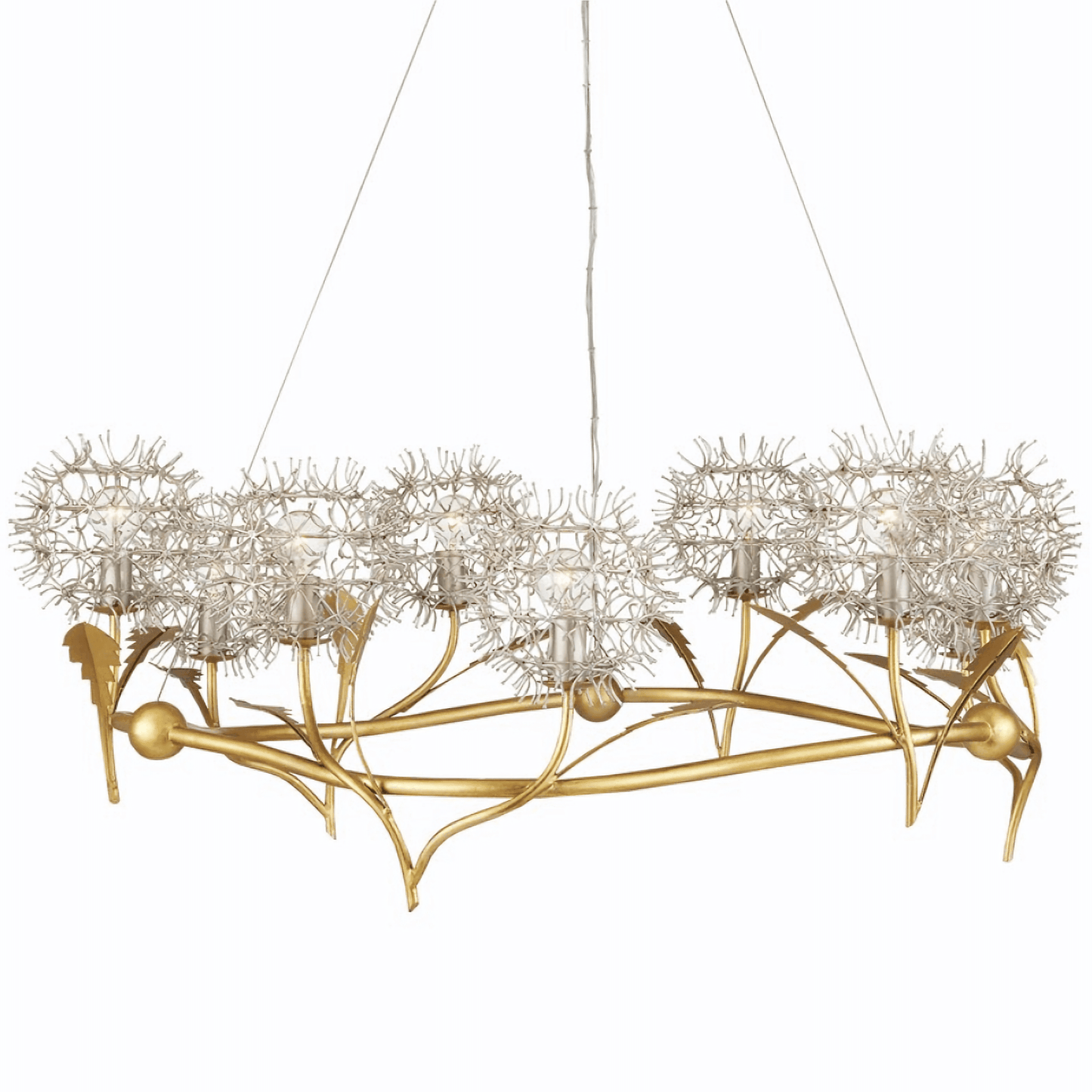 Lampadario Wish Flower in argento e oro
