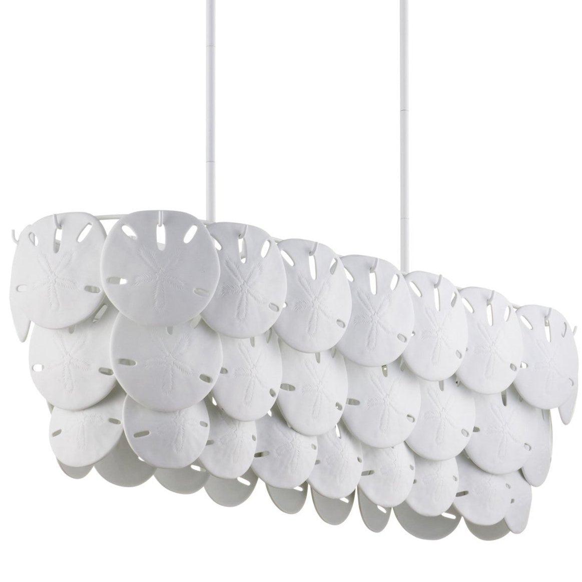 Lampadario ovale Sand Dollars a 5 luci